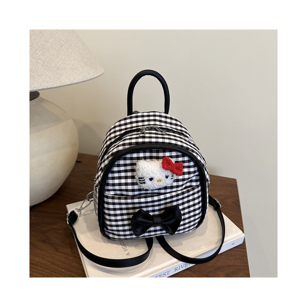 (Black) Kitty Hello Sanrio Plush Doll And Butterfly Bow Backpack Children Decoration-image-OPC-PHNC777-NEW