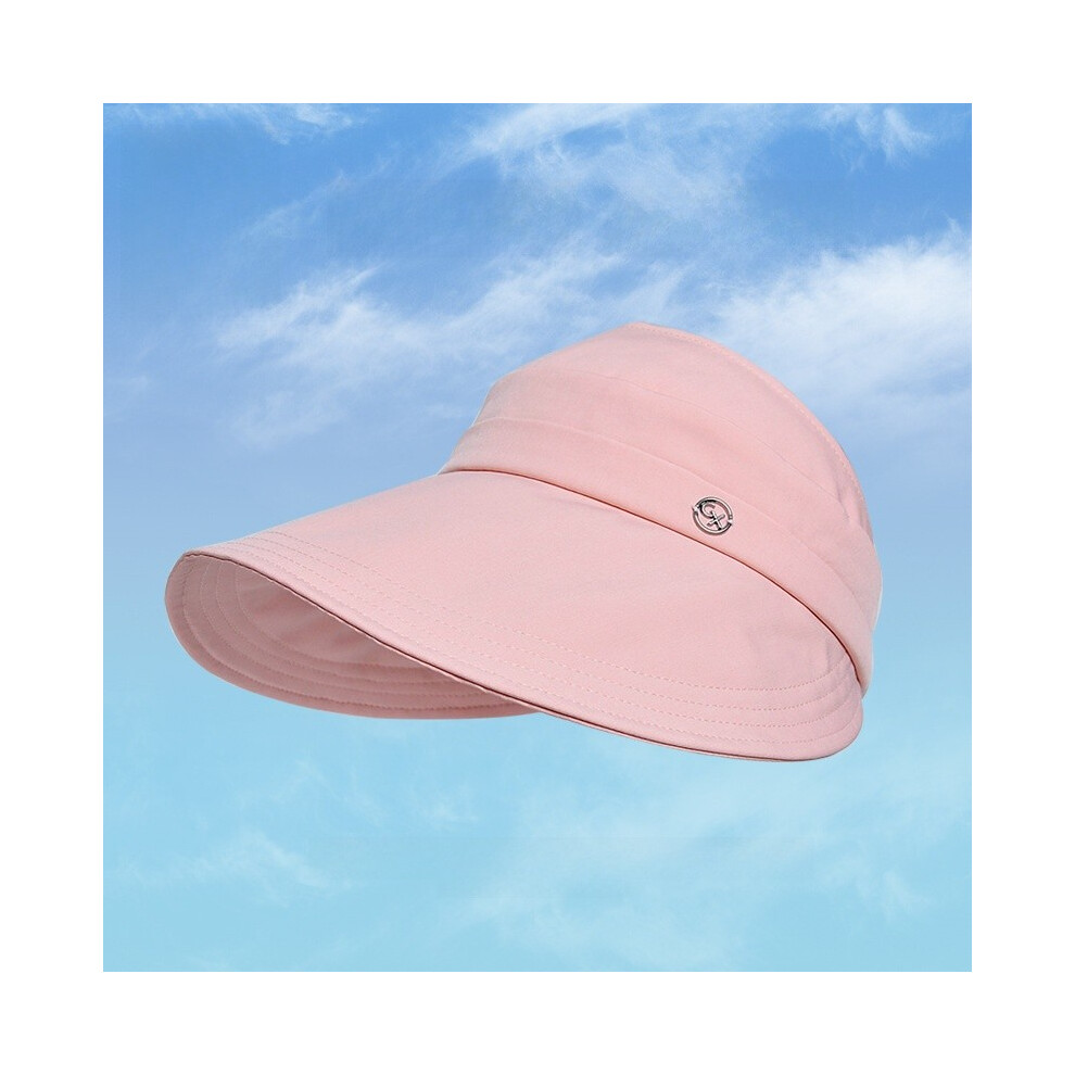 (Pink) Simple Color Solid Small Metal Sign Decoration Women Summer Sun Hat Casual-image-OPC-PHNC77J-NEW