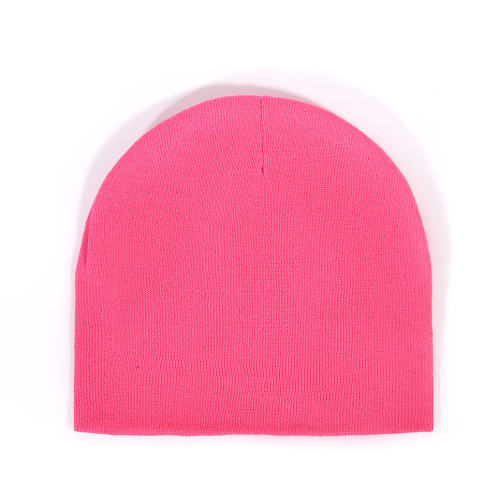 (Deep Pink) Simple Colored Candy Neutral Knitted Hat For Fall And Winter Wear Daily Outdoor-image-OPC-PHNC8GX-NEW