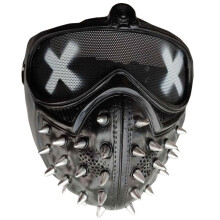 (Black) Watch Dogs Mask Punk Style Resin Mask With Rivet Design Roleplaying Events For
