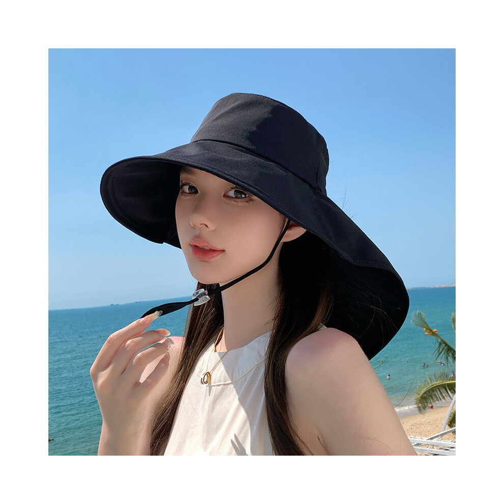 (Black) Women Summer Foldable Bucket Hat With Wide Brim And Sun For Protection Outdoor-image-OPC-PHNCD8W-NEW