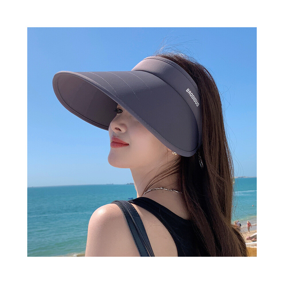 (Space Gray) Printed Letter Fashionable Women Summer Casual Breathable Ice Sunscreen Silk Hat-image-OPC-PHNCGQ9-NEW