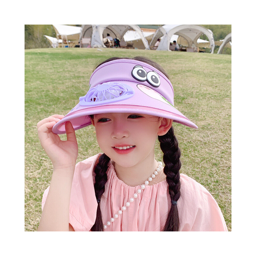 (Purple Snail) Girl Children Boy Cartoon Sun Hat Breathable Ice Silk Fan Summer Play Beach Cap-image-OPC-PHNCPD7-NEW