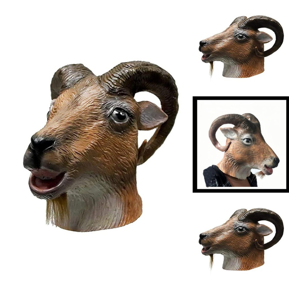 Goat Head Funny Latex Mask Animal Headgear For Halloween Costumes And Parties