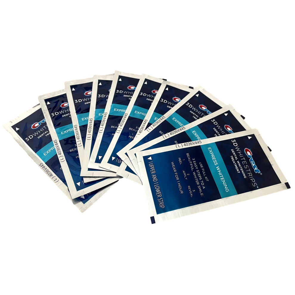Crest Whitestrips Express 3D 1Hour Strips -10 Pouches