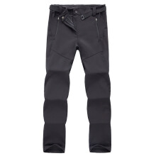 (Black, M) Outdoor Ski Hiking Pants Women Warm Fleece Padded Windproof Waterproof Trousers