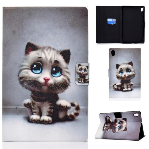 Pattern Printing Leather Stand Protector for Lenovo Tab M10 HD Gen 2 X306X Tablet Shell - Cute Cat