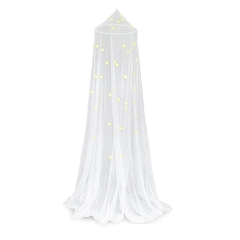 (As show, One size) Glowing Stars Mosquito Net Bed Canopy,Hanging Bed Canopy,60*250*1250cm