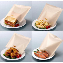 (As show, One size) 10pcs Toaster Bags Reusable for Grilled Cheese Sandwiches - Non Stick Toast Bag(16*16.5cm)