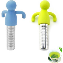 (As show, One size) 2 pcs Tea Infuser, Extra Fine Mesh Tea Cup Filter Silicone Handle Stainless Steel Tea Strainer Loose Tea Steeper