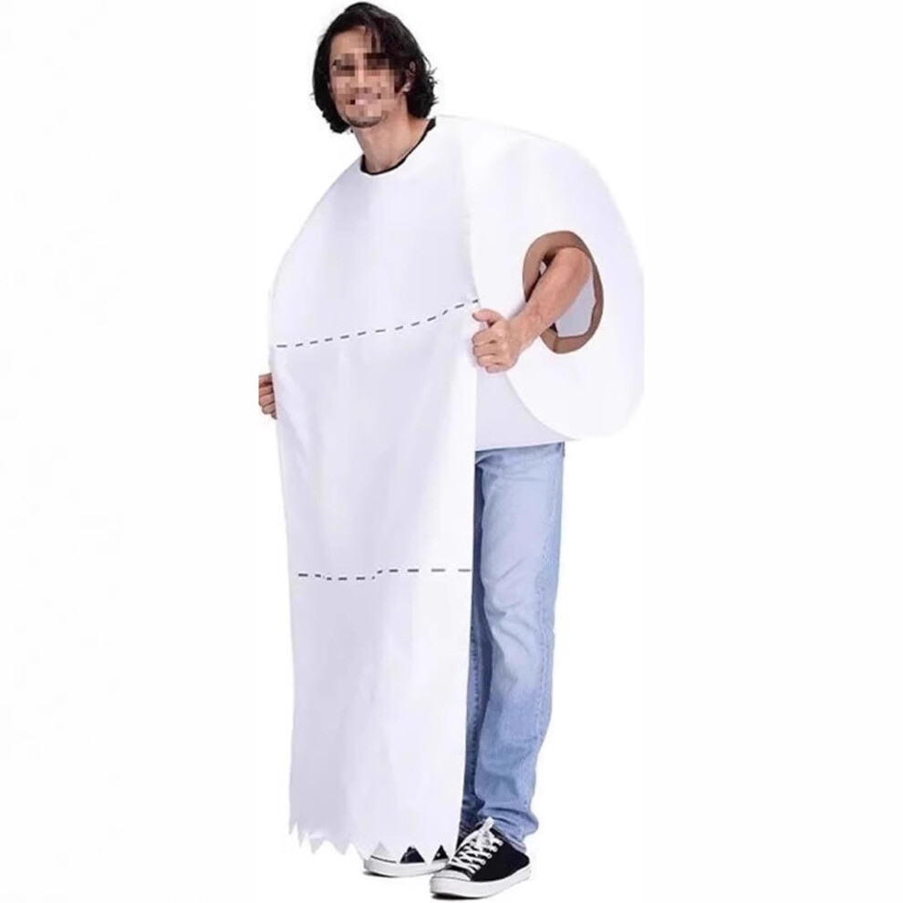 Mdsrjone (Universal Code, ) Big Man Toilet Paper Funny Party Spoof Toilet Paper Roll Paper Sponge Play Costume Halloween Costume White