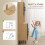 Homcom HOMCOM Tall Kitchen Cupboard with LED Lights and Adjustable Shelves, Oak 7
