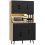 Homcom HOMCOM Tall Kitchen Cupboard with LED Lights and Adjustable Shelves, Oak 2