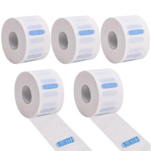 (White, One size) 5rolls Barber Neck Strip Salon Collar Disposable Paper Hairdressing Hair Cutting