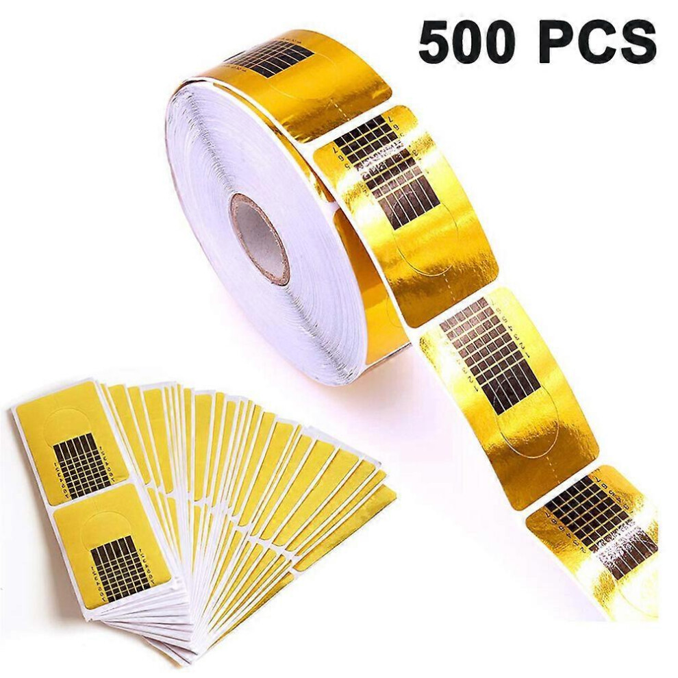 Furtalk Golden/Yellow (As Show, One Size) 500 Pcs Gel Nail Forms Gel Nail Art Tips Nail Extension Forms For Nail