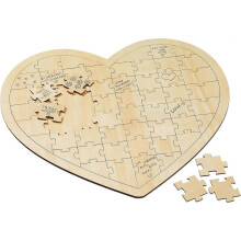 (As show, One size) (NEWPATTERN)Cepewa Wunschherz Puzzle Holz Hochzeit Gstebuch Party Gstebuch Herz Hochzeit