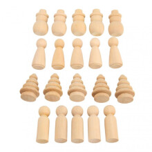 40 Pcs Wood Peg Dolls Unfinished Smoother Edges Cute Shape DIY Christmas Tree Peg Dolls for Crafts Decoration Gifts