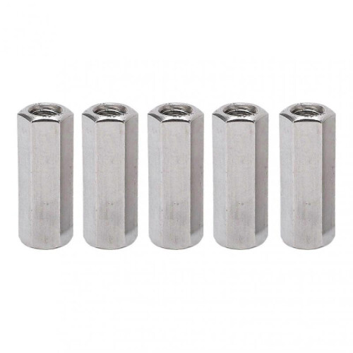 5Pcs Silver M12 Hex Coupling Nut Corrosion Resistance Robust 304 Stainless Steel Coupling Nut Set 1