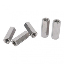 5Pcs Silver M12 Hex Coupling Nut Corrosion Resistance Robust 304 Stainless Steel Coupling Nut Set