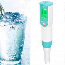 PH Salinity Temperature Tester High Accuracy IP65 Waterproof Portable Digital Water Quality Meter for Home Hotel
