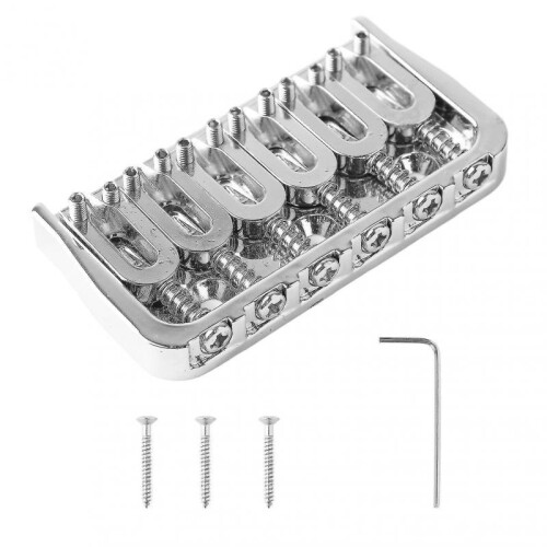 Fixed Guitar Bridge Brass Chrome Guitar Bridge Replacement Tool Accessories for Instrument Maintenance 2