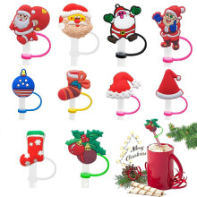 (style5109, One size) (NEWPATTERN)10 Pack Christmas Straw Cover 8mm Silicone Straw Covers for Drinking Straw Reusable Straw Stopper Portable Straw Caps Straw Protector Topp