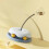 Cat Treat Dispenser Toy with Spring Transparent Food Bin Safe Interactive Cat Feeder Toy for Training Blue 4