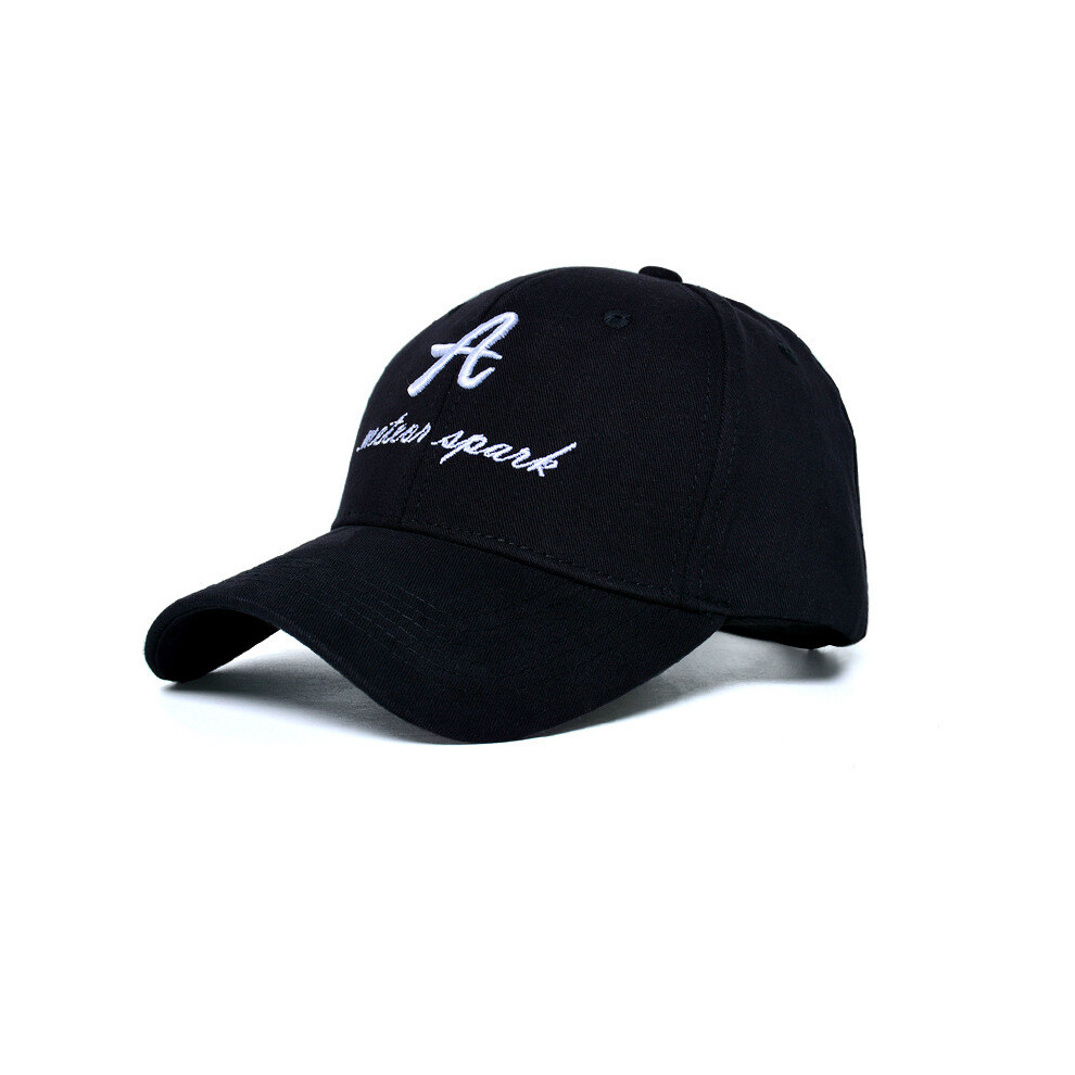 (Black)Casquette de baseball été style coréen monogramme broderie casquette de sport de plein air Duckbill