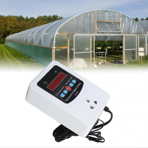 1500W Temperature Humidity Controller Intelligent Digital Display Temperature Humidity Controller with LCD Display Screen EU Plug 220V