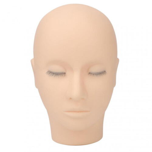Lash Mannequin Head 3 Layers Safe Soft Silicone High Simulation Makeup Practice Head for Salon Massage Training 2
