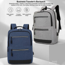 15.6-Inch Laptop Computer and Tablet Backpack, Large Capacity Multi-Pocket, Water-Resistant Oxford Fabric, Scientific Load-Reducing Shoulder Strap, R