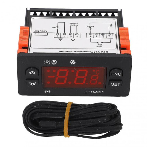 Freezer Temperature Controller Digital External Fahrenheit Celsius Switchable Refrigeration Defrosting Calibration Thermostat 230VAC 1