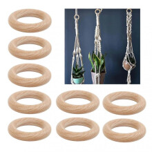 30Pcs Wooden Ring Beech Wood Craft Wood Ring Accessory Set Kit for DIY Home Decoration 6.5cm / 2.56in