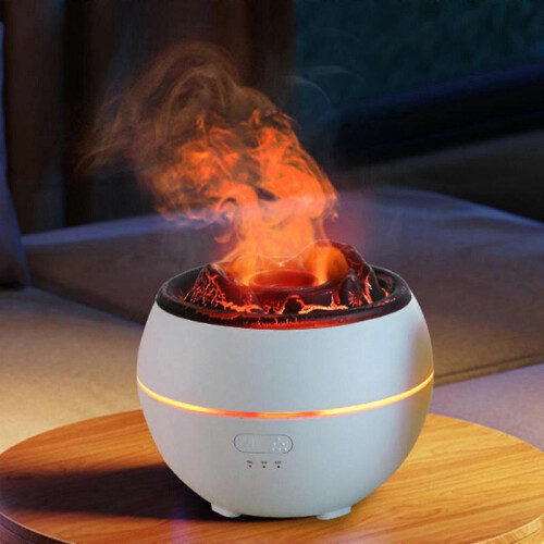 (Black) White Crack Pattern Volcano Aromatherapy Diffuser and Humidifier 2