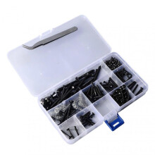 Guitar Repair Screw Kit Electric Acoustic Guitar Mounting Screws Strap Buckles Kit Luthier Tool with Tweezers Black