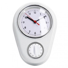 9 Inch Kitchen Timer Wall Clock Multifunction Innovative Precise Time Silent Operation Quartz Clock for Home Kitchen White