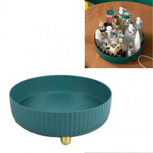 Rotatable Storage Tray Plastic Large Capacity Rotating Organizer Tray Desktop Rotatable Tray for Kitchen Living Room Bathroom Green