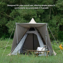 Outdoor Pyramid-Shaped Camping Tent Fully Automatic Tipi Tent Oxford Cloth Waterproof Backpacking Tent