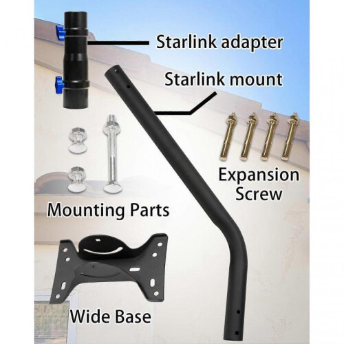 Starlink Mounting Kit Adjustable Angle Stainless Steel Long Wall Mount with Adapter for V2 2