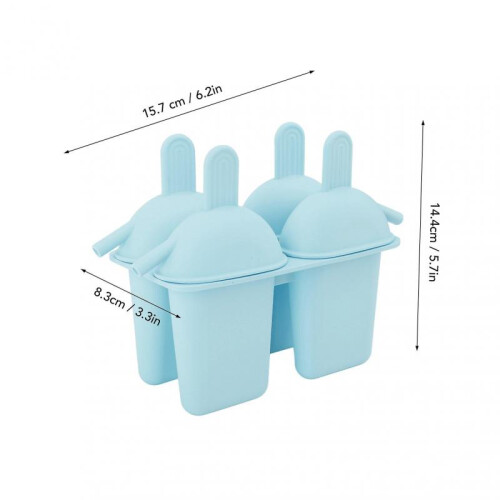 Ice Cream Mold Silicone Practical Portable DIY Ice Pop Maker with 50 Sticks for Household Blue 1