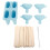 Ice Cream Mold Silicone Practical Portable DIY Ice Pop Maker with 50 Sticks for Household Blue 3