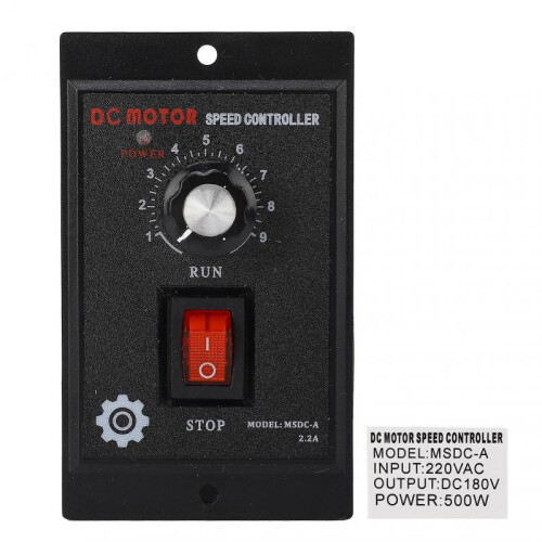 DC Motor Speed Controller Input 220VAC Output 180VDC Forward Reverse Electric Motor Speed Regulator 500W 2