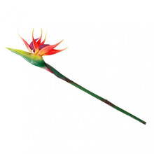Artificial Flowers Bird of Paradise Permanent Realistic Decorative False Paradise Flower Plants for Indoor Sunset Red