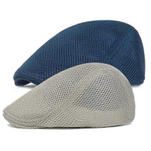 (Type 12) Men Ivy Cap Irish Cabbie Gatsby Driving Hunting Hat Mesh Flat Cap Breathable Summer Newsboy Hat Beret