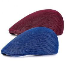 (Type 11) Men Ivy Cap Irish Cabbie Gatsby Driving Hunting Hat Mesh Flat Cap Breathable Summer Newsboy Hat Beret