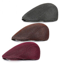 (Type 6) Men Ivy Cap Irish Cabbie Gatsby Driving Hunting Hat Mesh Flat Cap Breathable Summer Newsboy Hat Beret