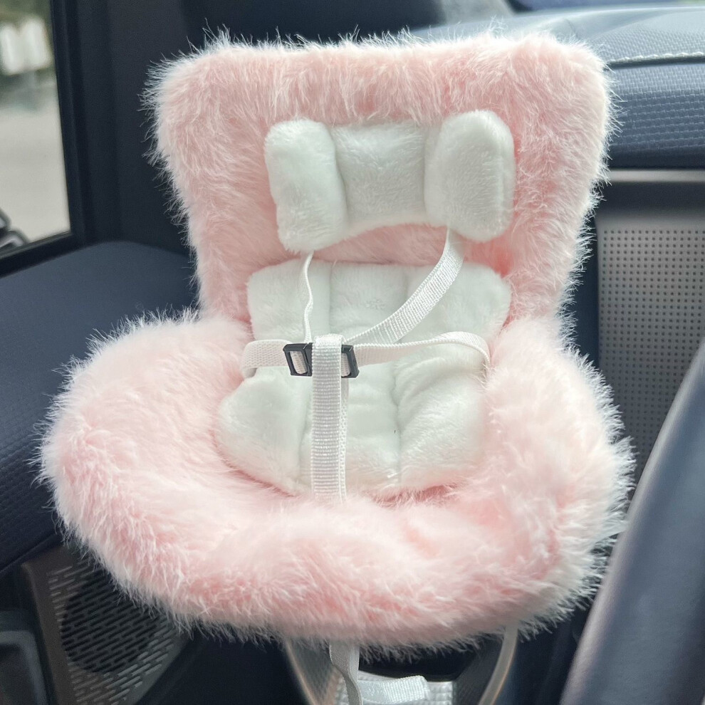 (Pink) Doll Car Seat For 10-17Cm Blind Box Dolls Adjistable Safety Strap Cute Car Ornaments Pink 6902921466832