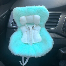 (Lake green) Doll Car Seat for 10-17CM Blind Box Dolls Adjistable Safety Strap Cute Car ornaments