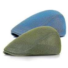 (Type 9) Men Ivy Cap Irish Cabbie Gatsby Driving Hunting Hat Mesh Flat Cap Breathable Summer Newsboy Hat Beret