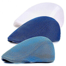 (Type 5) Men Ivy Cap Irish Cabbie Gatsby Driving Hunting Hat Mesh Flat Cap Breathable Summer Newsboy Hat Beret